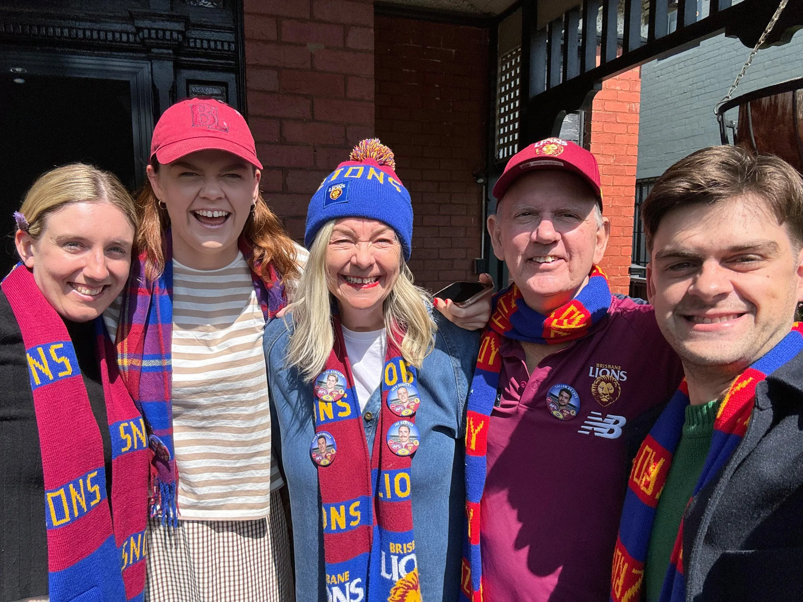 Brett Young with his family – wife Madonna Cullinan, son Oliver, daughter Maddie and her wife Imoge.