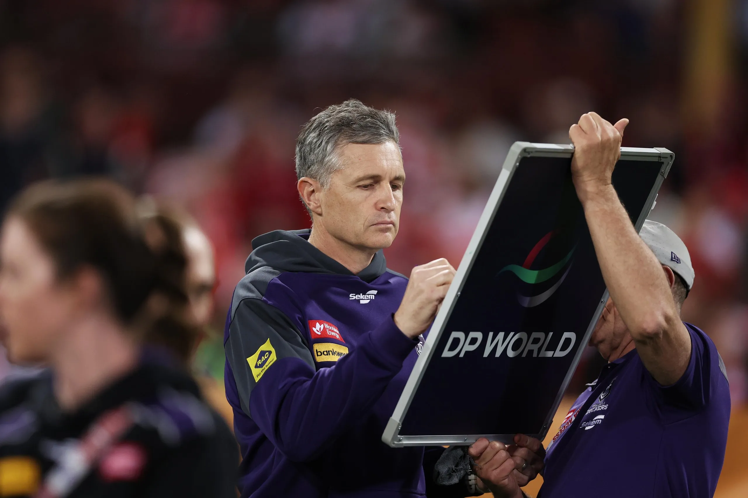 Justin Longmuir plots a Fremantle fightback during an AFL preliminary final against Sydney