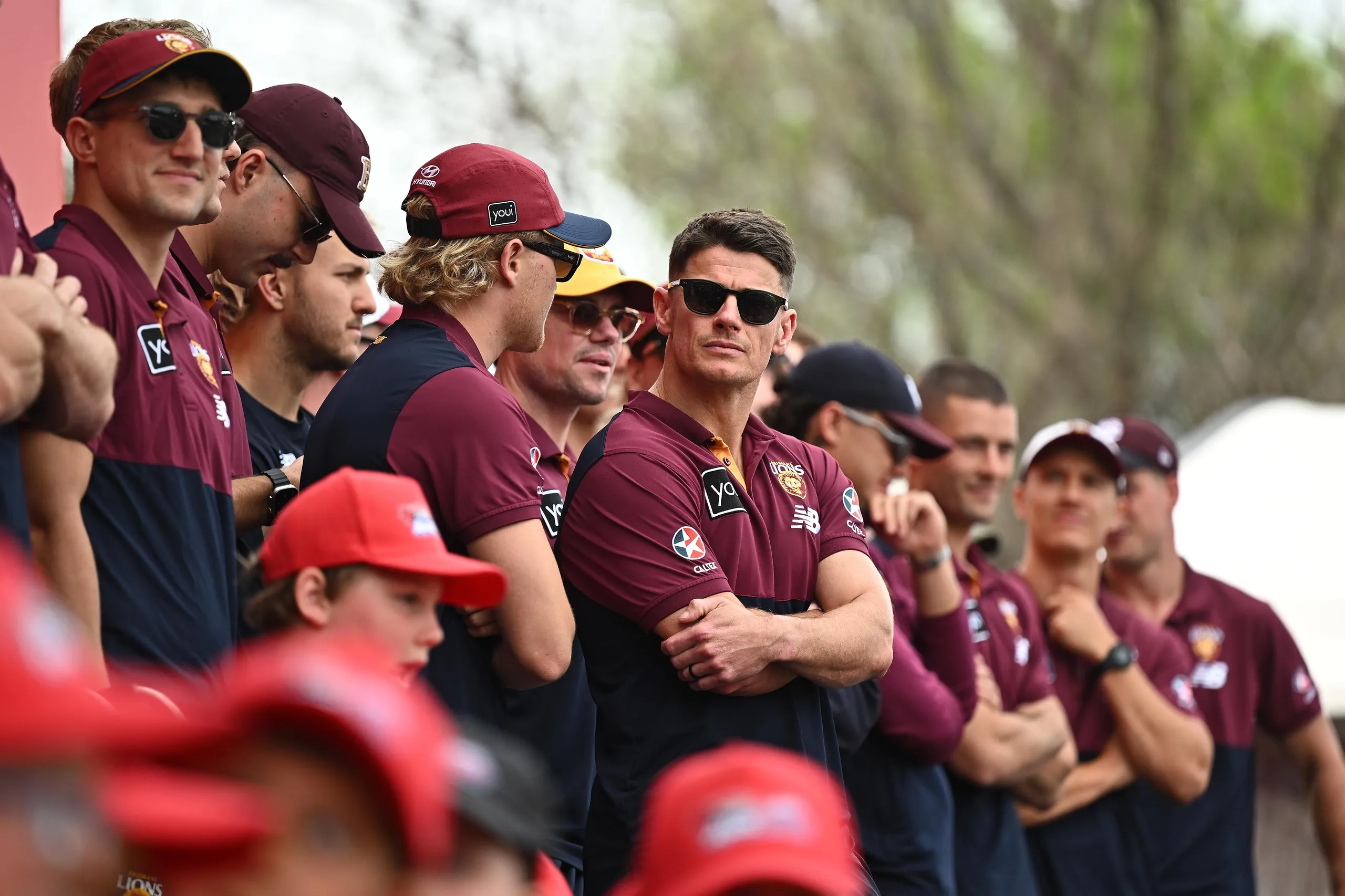Dayne Zorko and his Lions teammates at the grand final parade on Friday.